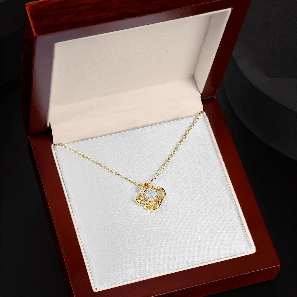 To My Daughter - Love From Mom Love Knot Silver Necklace no-gift-wrap standard-box