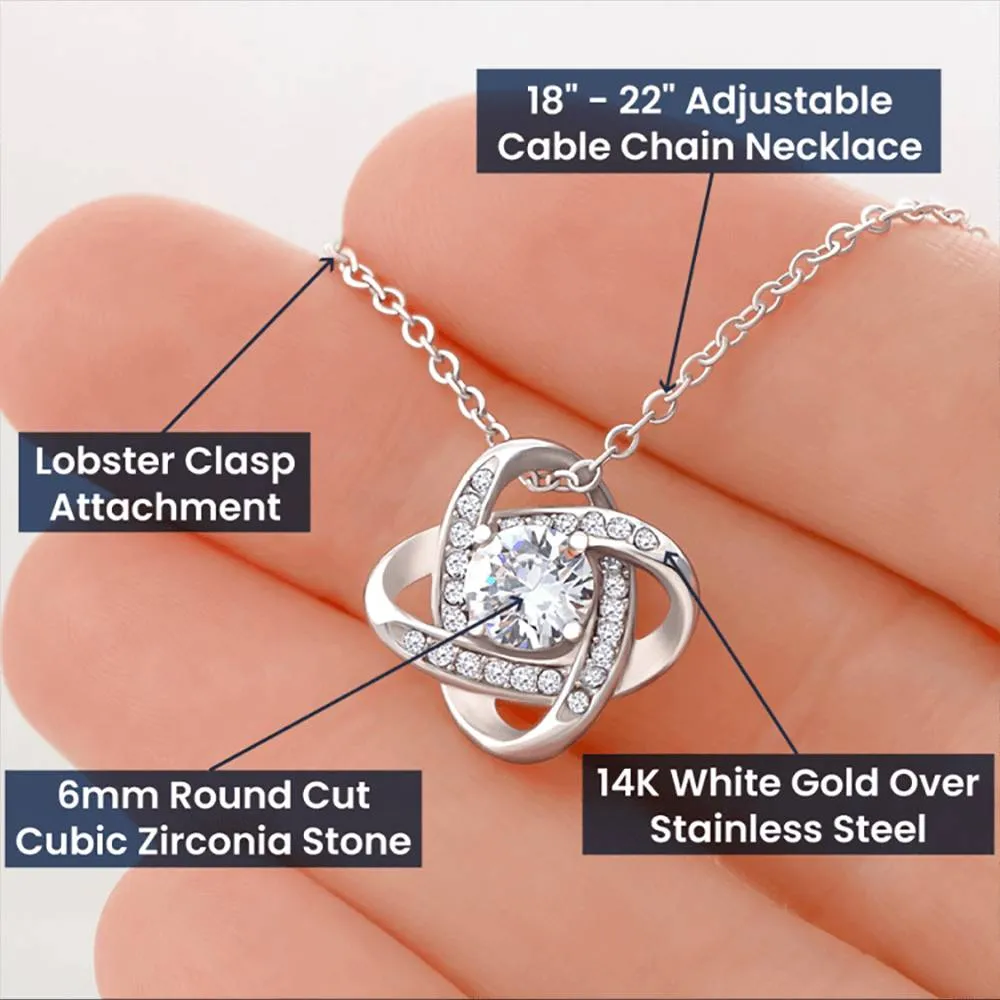 To My Daughter - Love From Mom Love Knot Silver Necklace no-gift-wrap standard-box