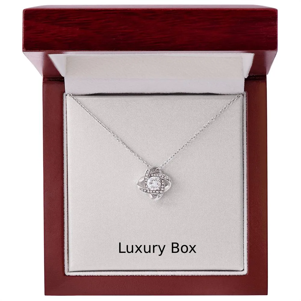 To My Air Force Wife - Gift From Husband With Message Card Love Knot Silver Necklace no-gift-wrap standard-box