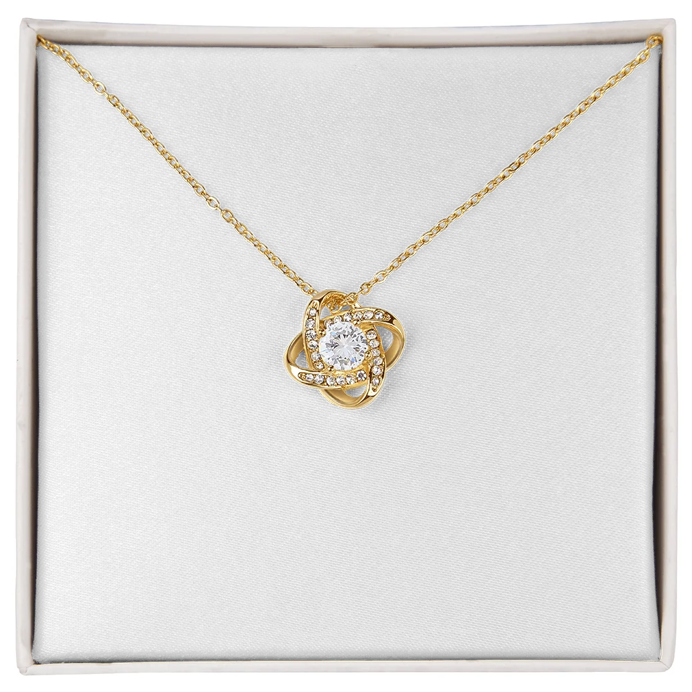 To My Air Force Wife - Gift From Husband With Message Card Love Knot Silver Necklace no-gift-wrap standard-box