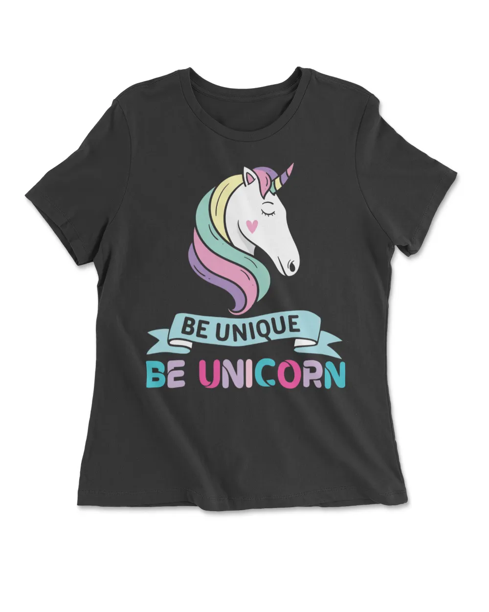 Be Unique Be Unicorn Women's Premium Slim Fit Tee black s