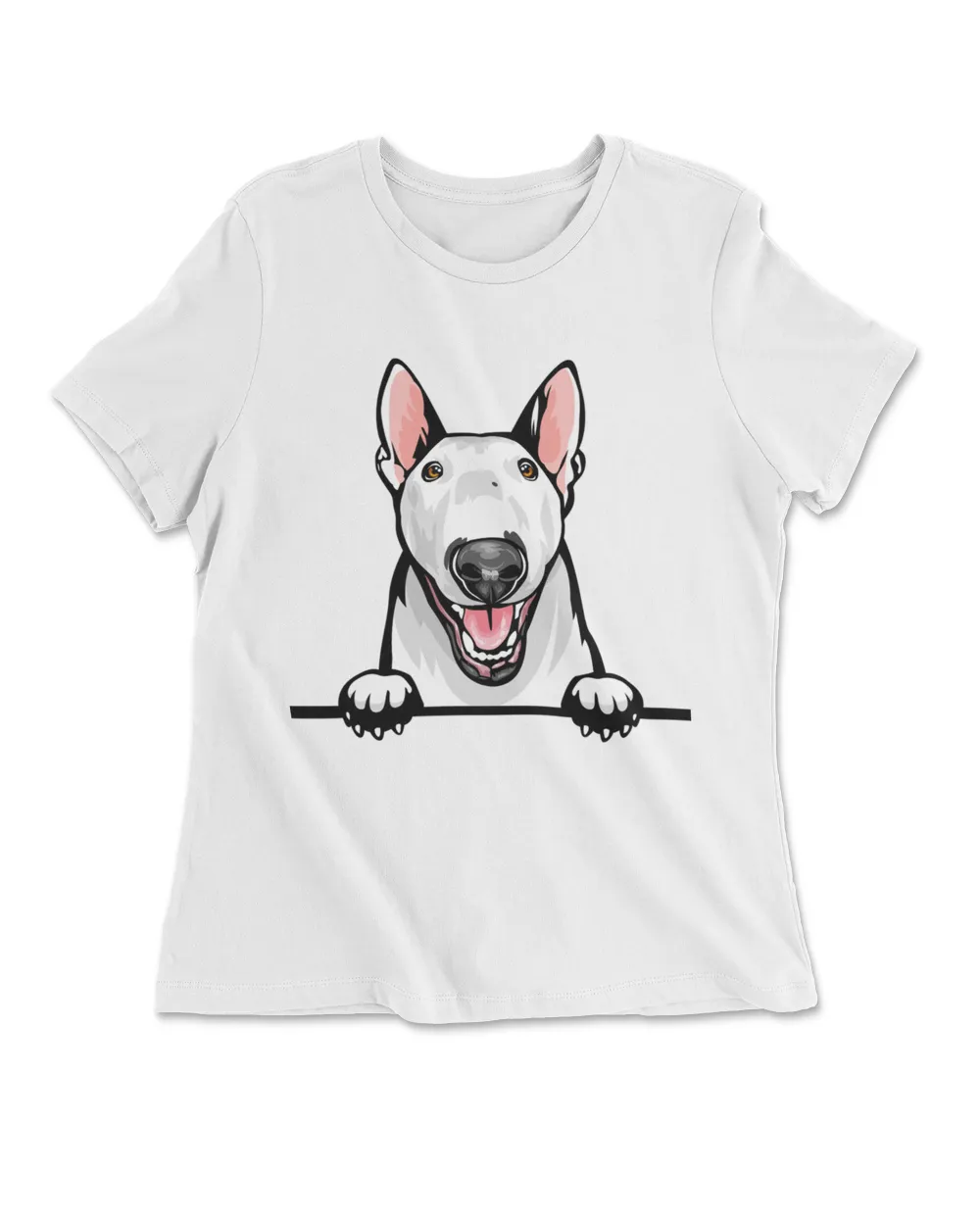 Animal Dog Bull Terrier Women's Premium Slim Fit Tee white s