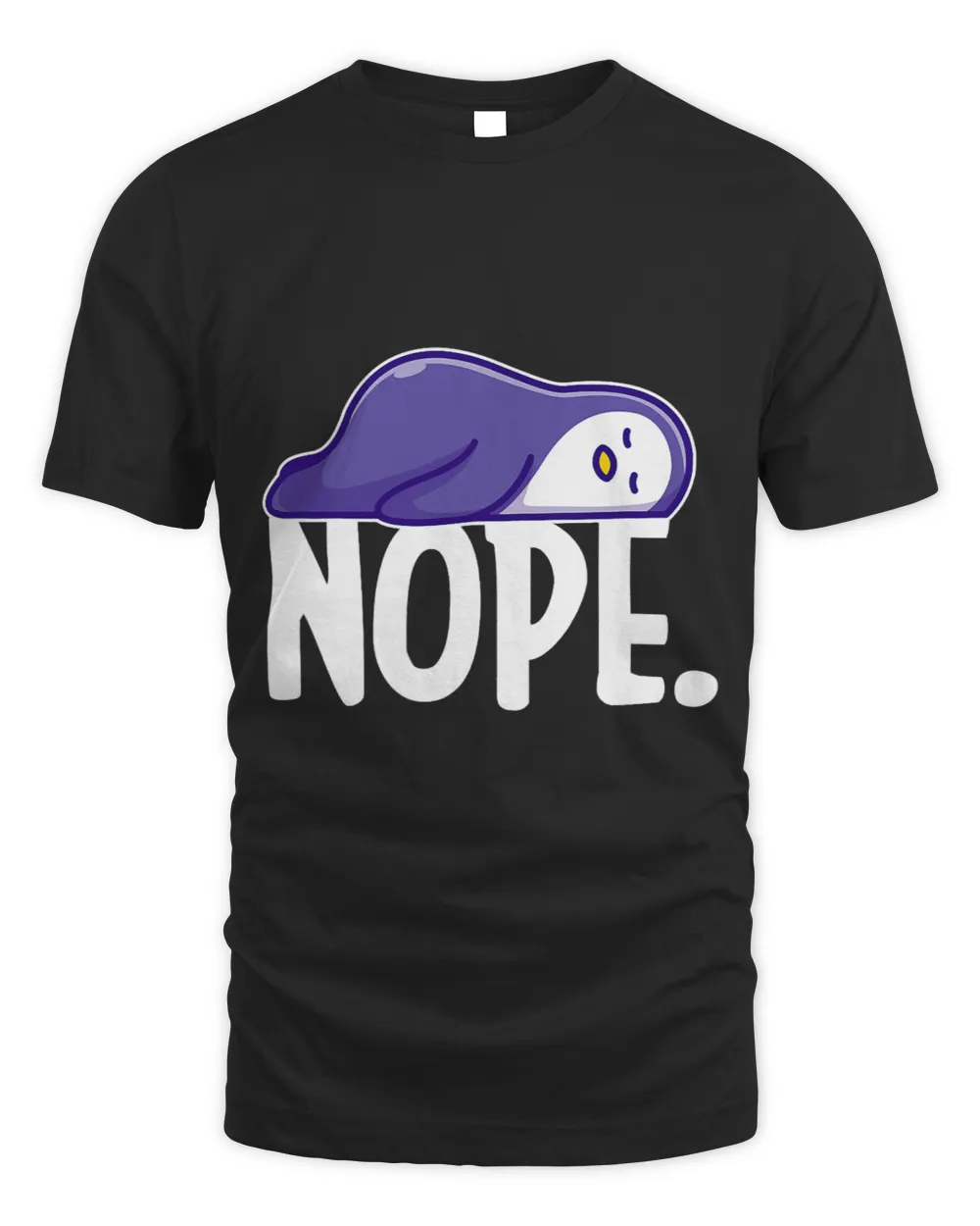 Nope Sleeping Penguin Lazy Unisex Standard T-Shirt black s