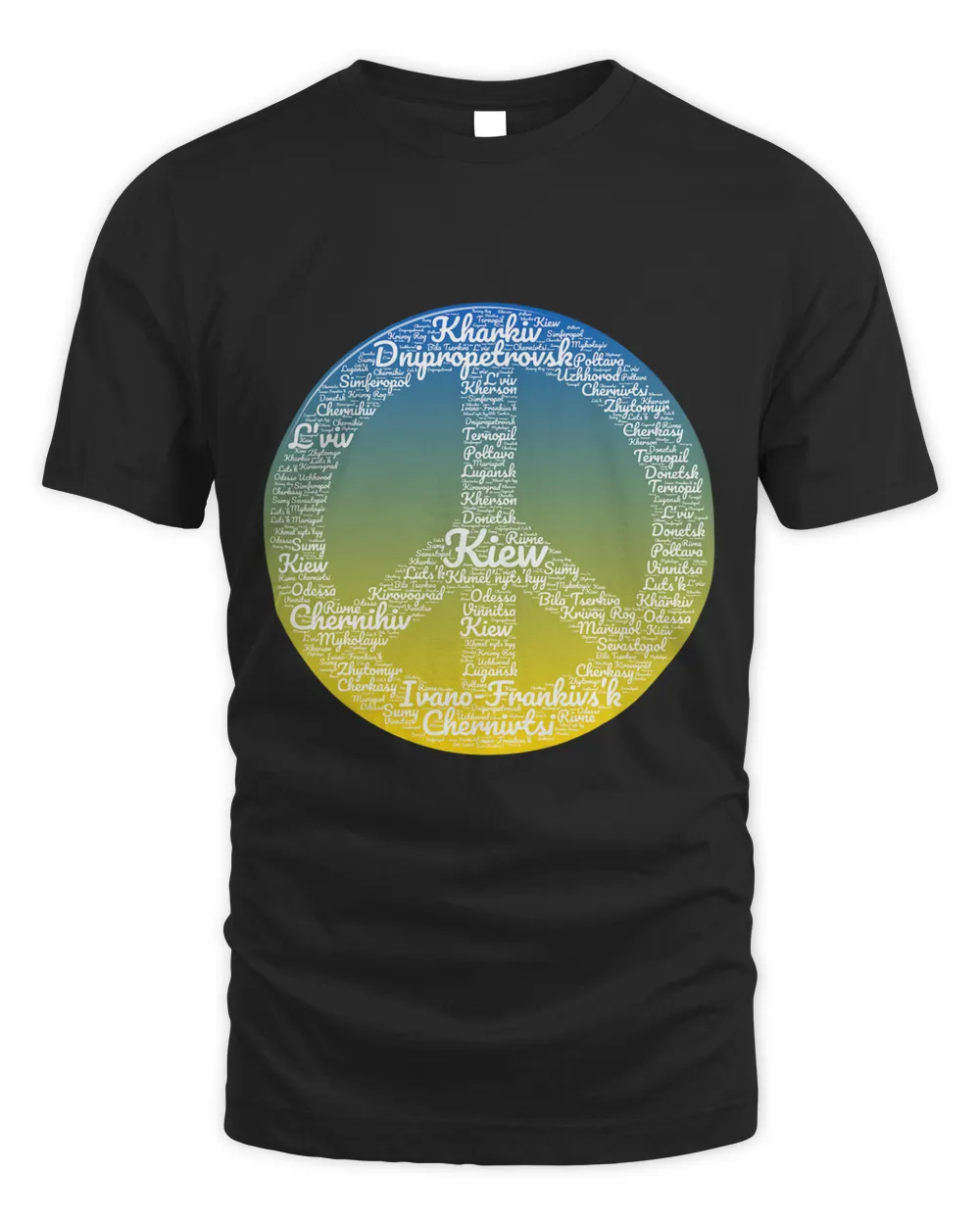 Peas and Love . Ukraine Unisex Standard T-Shirt black s