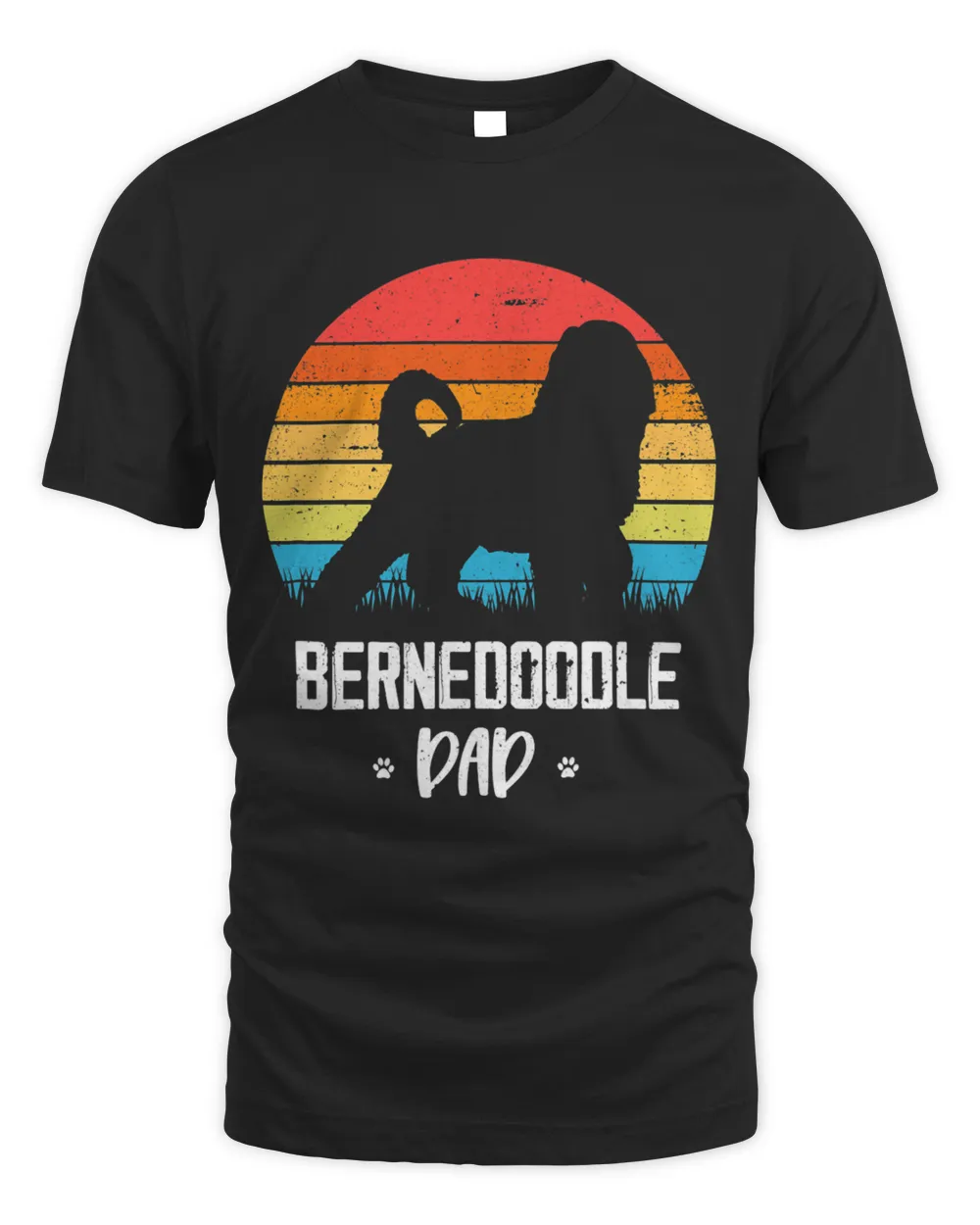 Bernedoodle Dad Retro Unisex Standard T-Shirt black s
