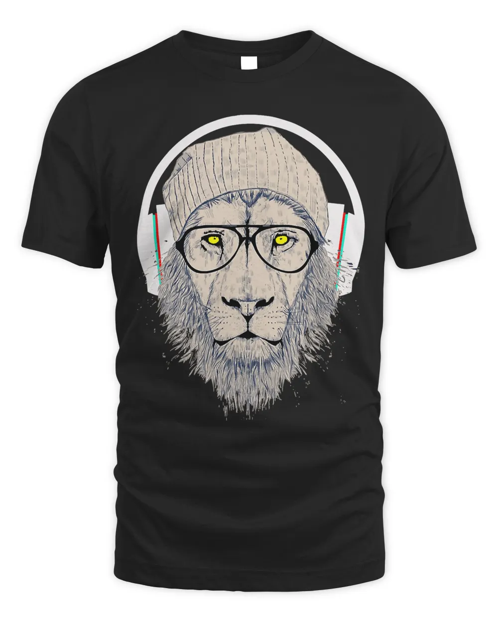 Dj lion Headphones T-Shirt Men's Standard T-Shirt black s