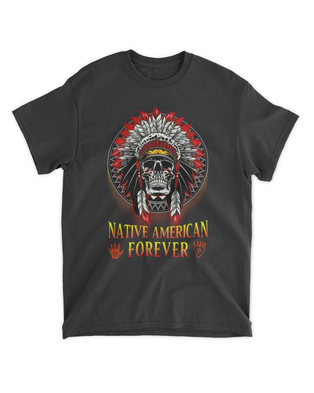 Native American Forever Skull Unisex Standard T-Shirt black s
