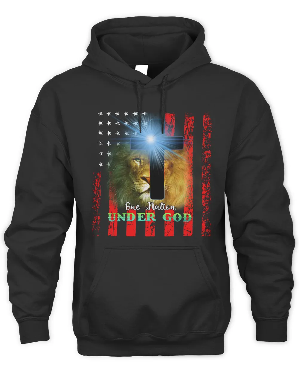 One Nation Under God - lion Unisex Hoodie black s