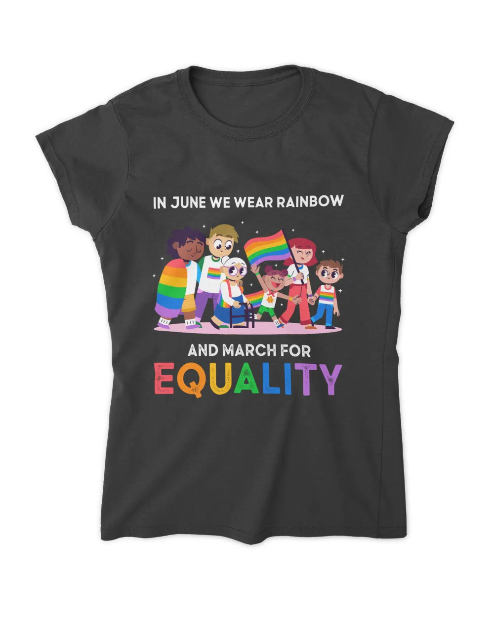 LGBT In June We Wear Rainbow Women's Standard T-Shirt black s