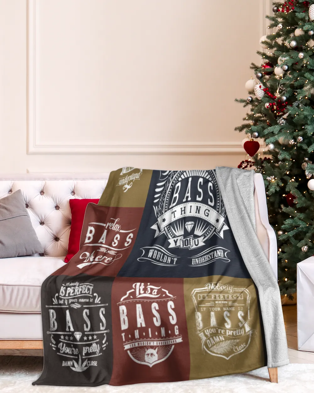 BASS BLANKET F1 Cozy Plush Fleece Blanket white 30x40in