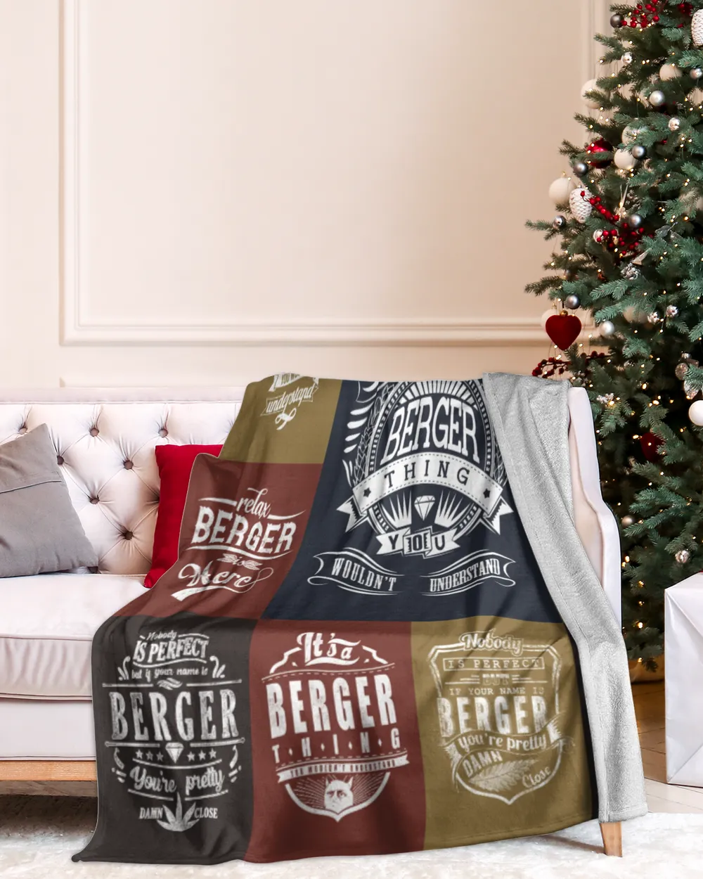 BERGER BLANKET F1 Cozy Plush Fleece Blanket white 30x40in