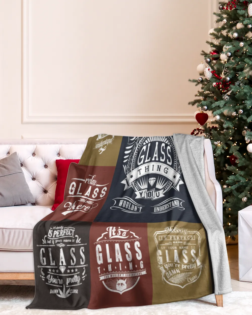 GLASS BLANKET F1 Cozy Plush Fleece Blanket white 30x40in