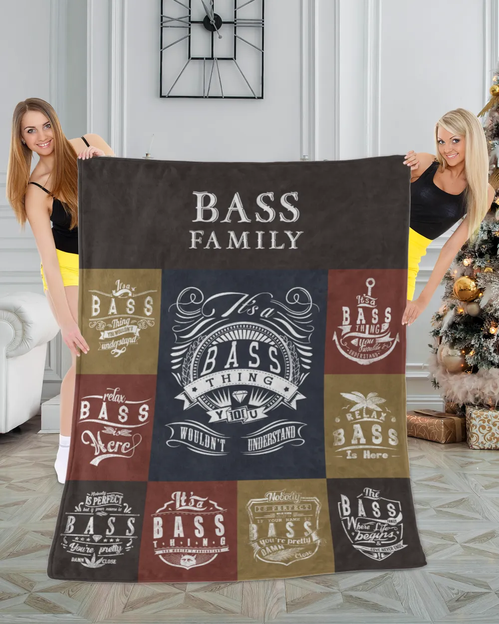 BASS BLANKET F1 Cozy Plush Fleece Blanket white 30x40in