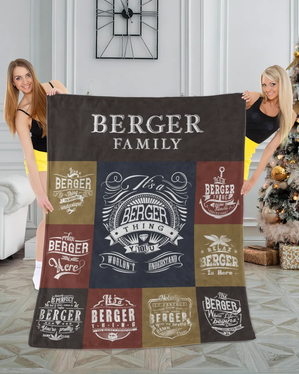 BERGER BLANKET F1 Cozy Plush Fleece Blanket white 30x40in
