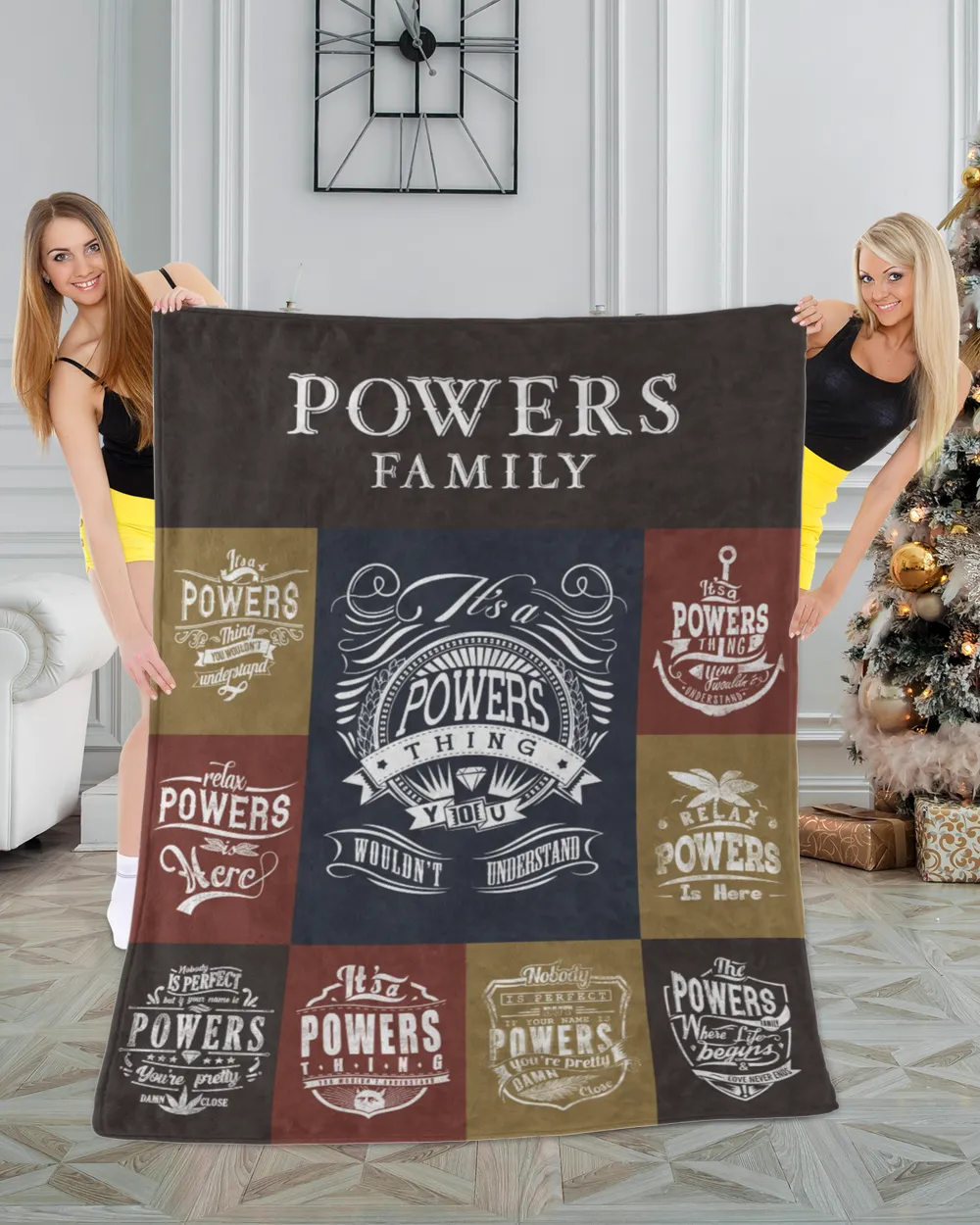 POWERS BLANKET F1 Cozy Plush Fleece Blanket white 30x40in