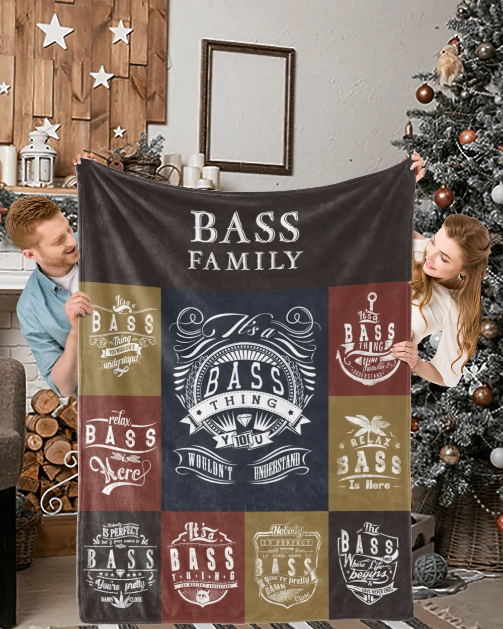 BASS BLANKET F1 Cozy Plush Fleece Blanket white 30x40in