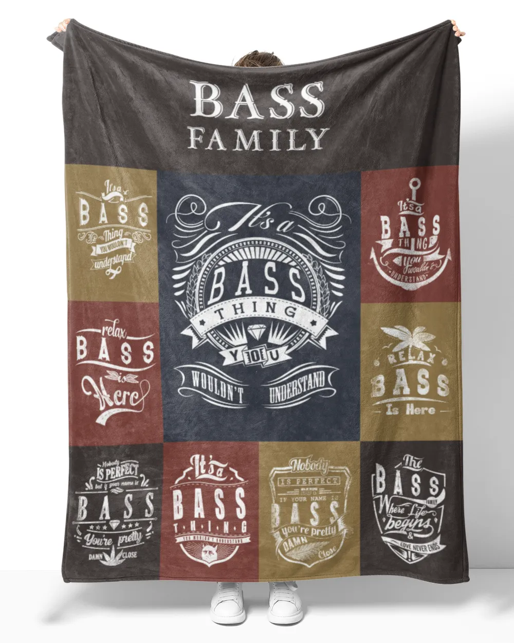 BASS BLANKET F1 Cozy Plush Fleece Blanket white 30x40in