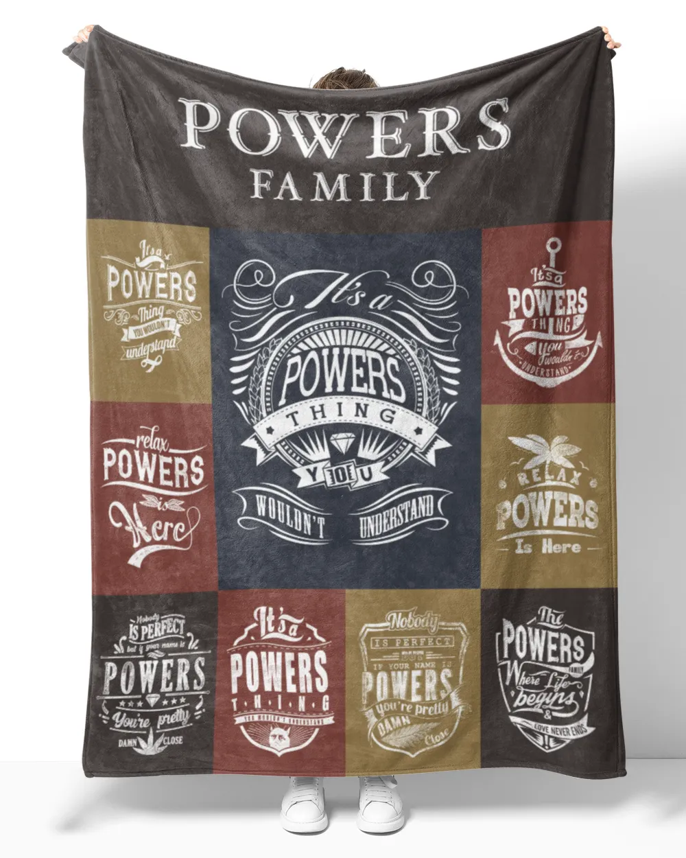 POWERS BLANKET F1 Cozy Plush Fleece Blanket white 30x40in
