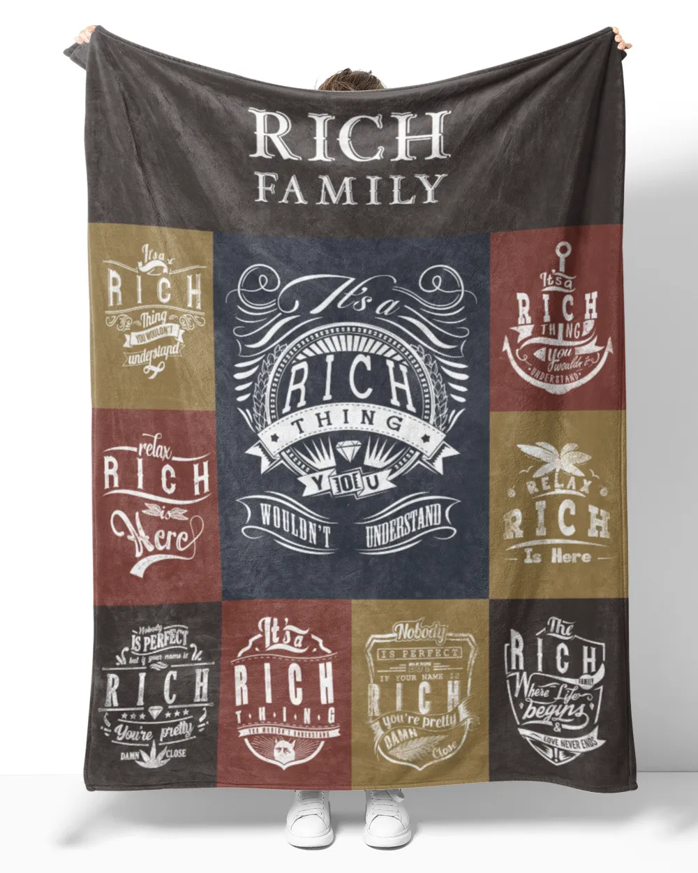 RICH BLANKET F1 Cozy Plush Fleece Blanket white 30x40in
