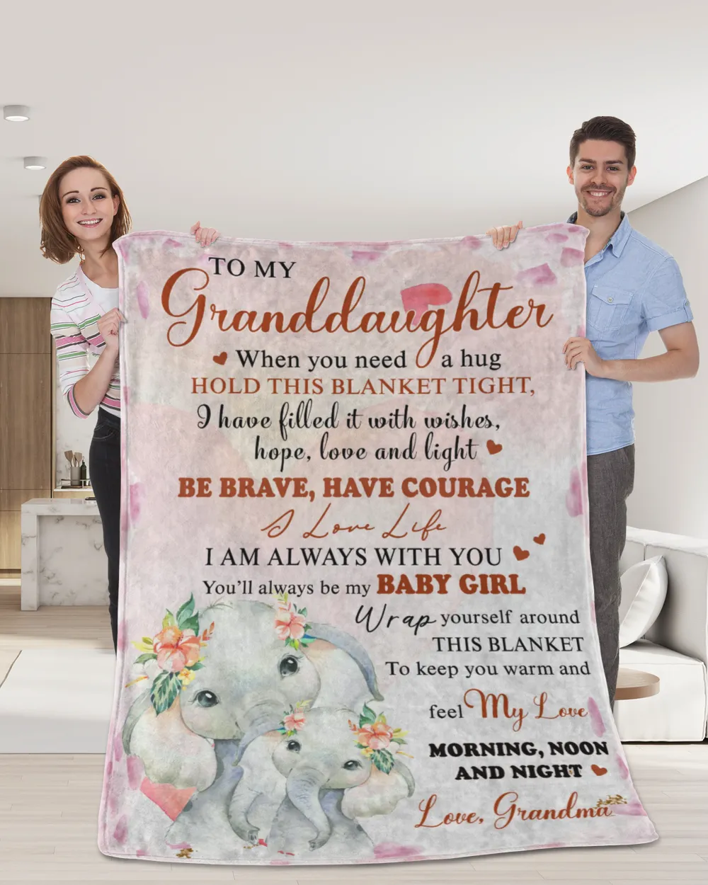 To My Grandma Cozy Plush Fleece Blanket (60x80in) white 60x80in