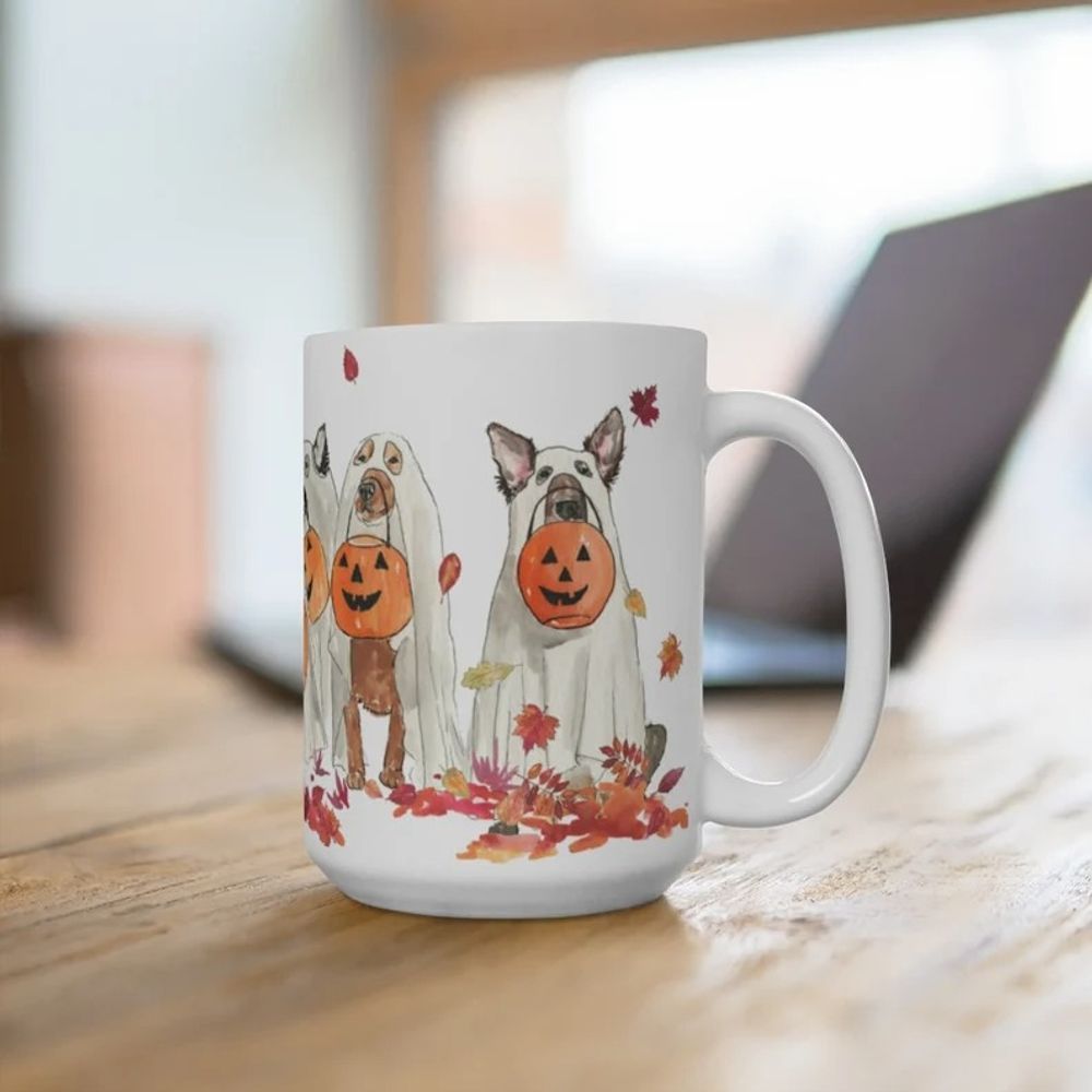 Halloween Dogs Fall Mug White Mug white 11oz
