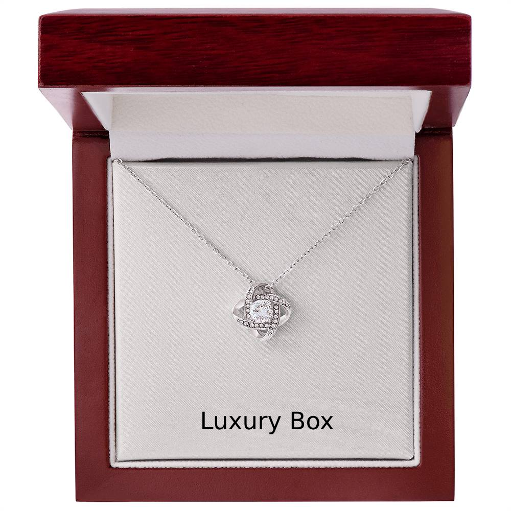 To My Daughter - Love From Mom Love Knot Silver Necklace no-gift-wrap standard-box