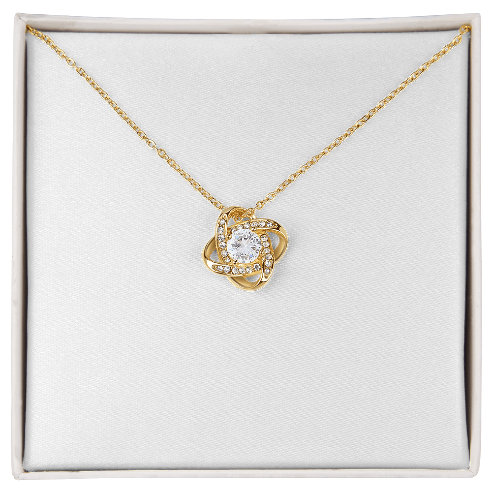 To My Daughter - Love From Mom Love Knot Silver Necklace no-gift-wrap standard-box