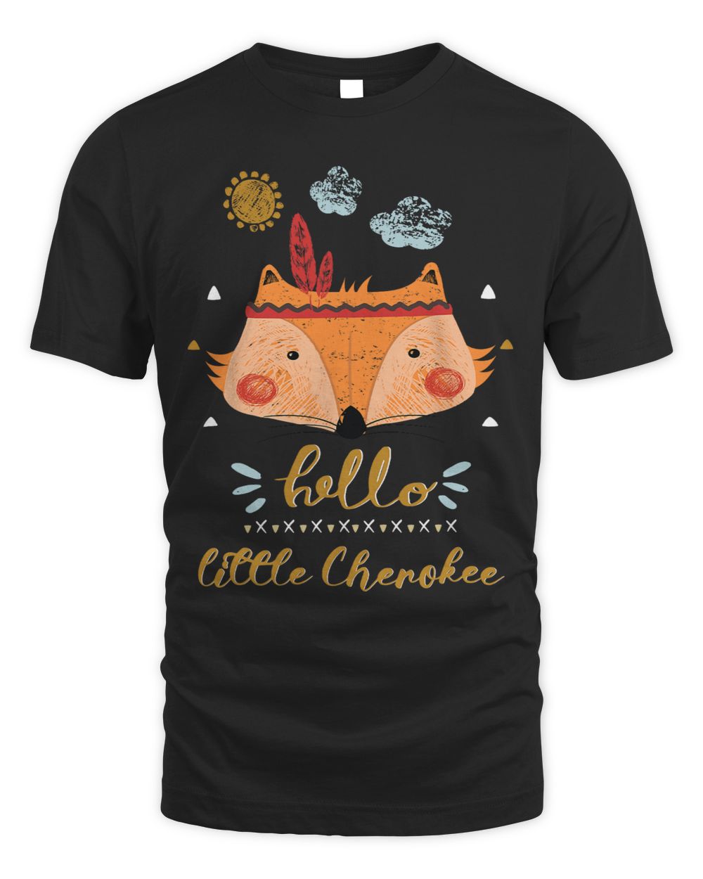Hello Little Cherokee Fox Unisex Standard T-Shirt black s