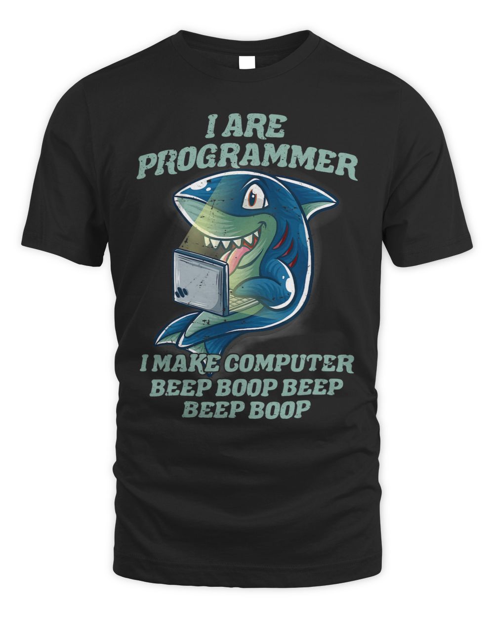 I Are Programmer Introvert IT Nerd Shark Software Geek Unisex Standard T-Shirt black s