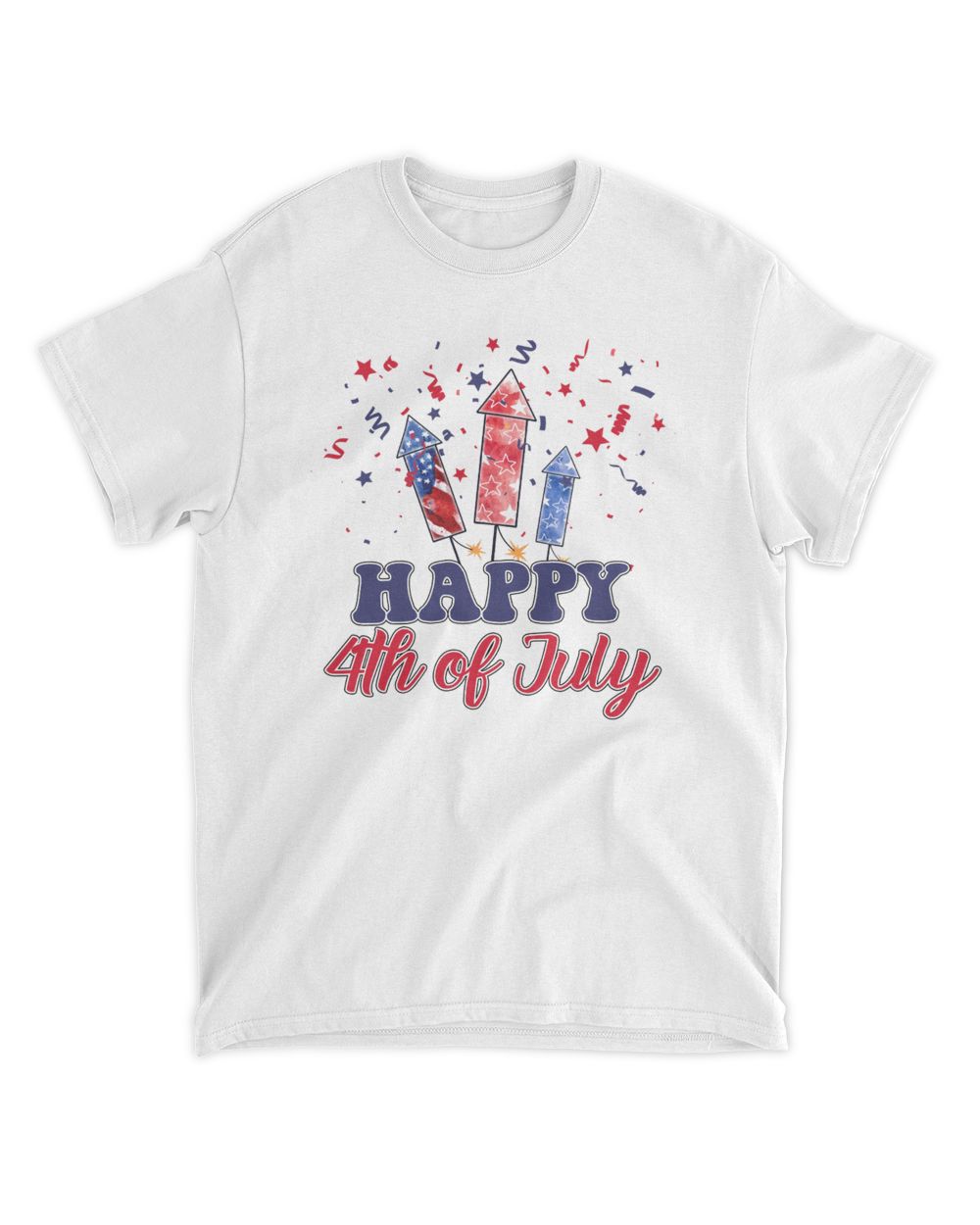 happy_4th_july,_America Unisex Standard T-Shirt white s