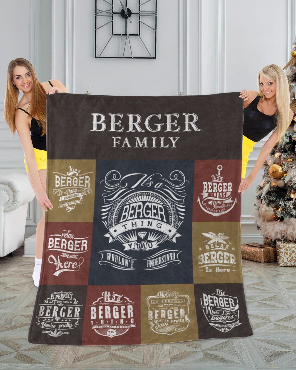BERGER BLANKET F1 Cozy Plush Fleece Blanket white 30x40in