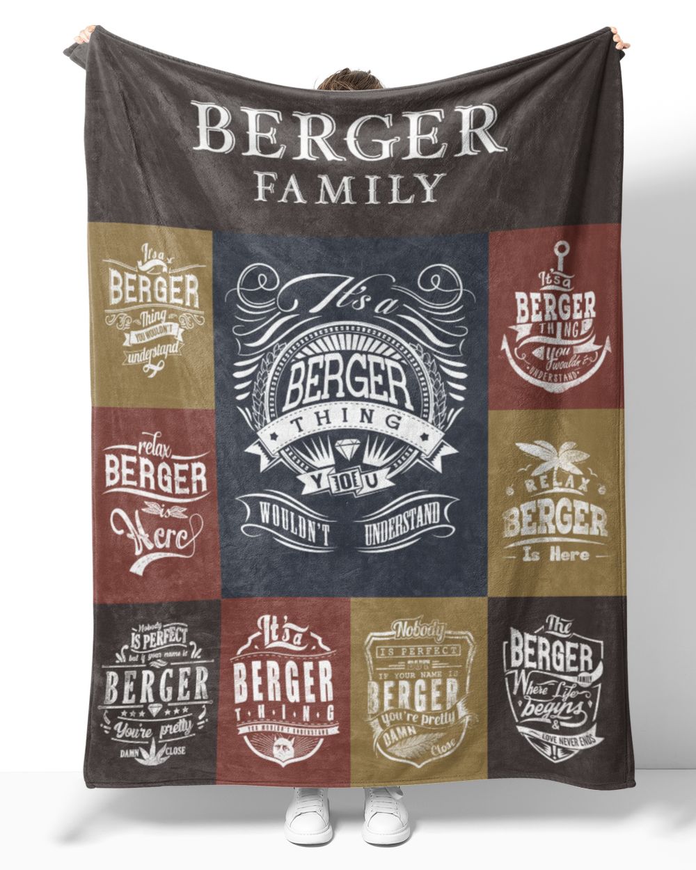 BERGER BLANKET F1 Cozy Plush Fleece Blanket white 30x40in