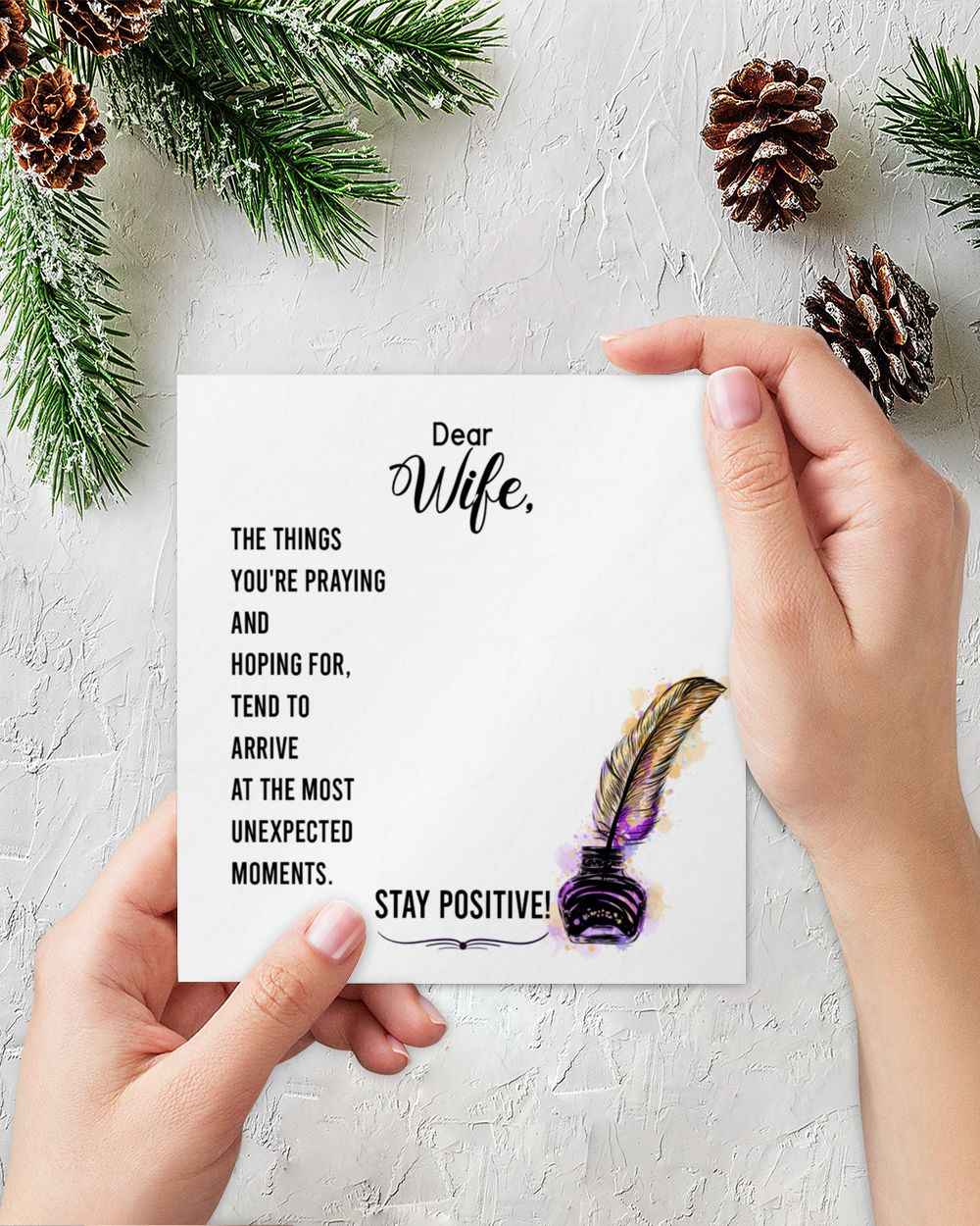 To my wife-Stay positive Love Knot Silver Necklace no-gift-wrap standard-box
