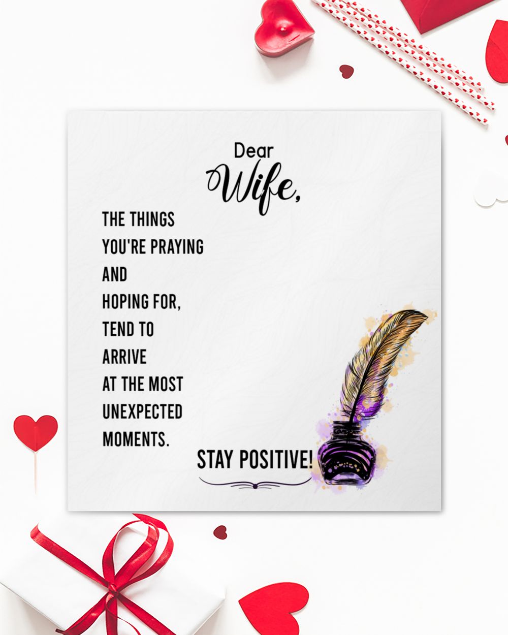 To my wife-Stay positive Love Knot Silver Necklace no-gift-wrap standard-box