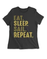 Eat Sleep Sail Repeat Women's Premium Slim Fit Tee black s
