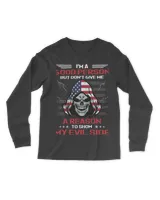 Skull I_m A Good Person Show Evil Side Men's Long Sleeved T-Shirt black s