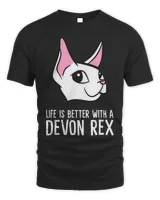 Life Is Better With A Devon Rex Unisex Standard T-Shirt black s
