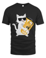 Cat Playing Euphonium Unisex Standard T-Shirt black s