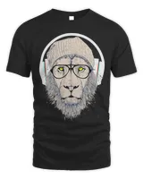Dj lion Headphones T-Shirt Men's Standard T-Shirt black s