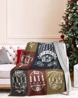 BASS BLANKET F1 Cozy Plush Fleece Blanket white 30x40in