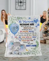 1st Mother's Day Gift, Gifts for New Mom, Personalized Hi MOMMY Cute Baby Girl Elephant ,  Gift  for Newmom,  Safari Baby Shower, Jungle Nursery Blanket Cozy Plush Fleece Blanket white 30x40in