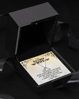 To My Air Force Wife - Gift From Husband With Message Card Love Knot Silver Necklace no-gift-wrap standard-box