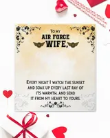 To My Air Force Wife - Gift From Husband With Message Card Love Knot Silver Necklace no-gift-wrap standard-box