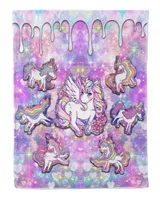 Unicorn Candy Galaxy Cozy Plush Fleece Blanket (30x40in) white 30x40in
