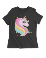 Unicorn Color Beautiful Women's Premium Slim Fit Tee black s