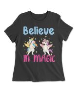 Believe In Magic Women's Premium Slim Fit Tee black s