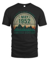 70 Year Old Gift May 1952 Limited Edition 70th Birthday Unisex Standard T-Shirt black s