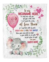 1st Mother's Day Gift, Gifts for New Mom, Personalized Hi MOMMY Cute Baby Girl Elephant ,  Gift  for Newmom,  Safari Baby Shower, Jungle Nursery Blanket Cozy Plush Fleece Blanket white 30x40in