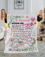 1st Mother's Day Gift, Gifts for New Mom, Personalized Hi MOMMY Cute Baby Elephant ,  Gift  for Newmom,  Safari Baby Shower, Jungle Nursery Blanket Cozy Plush Fleece Blanket white 30x40in