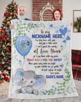 1st Mother's Day Gift, Gifts for New Mom, Personalized Hi MOMMY Cute Baby Boy Elephant ,  Gift  for Newmom,  Safari Baby Shower, Jungle Nursery Blanket Cozy Plush Fleece Blanket white 30x40in